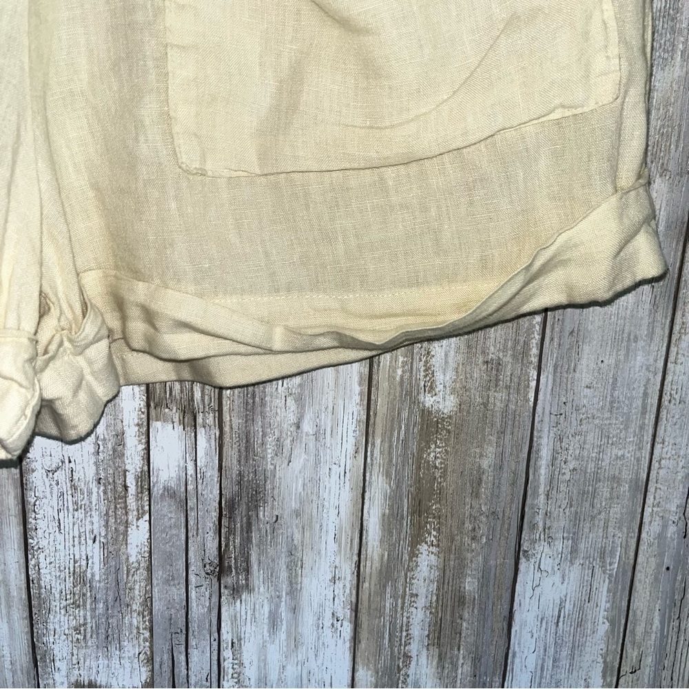 Zara 100% Linen Matching Set Sand Beige Oversized Shirt Shorts Co Ord Size S - Picture 9 of 11